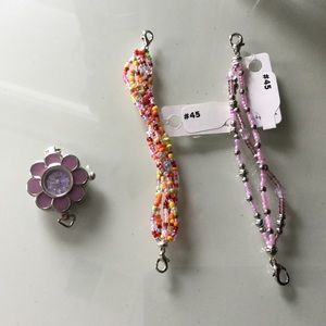 NWT Girls’ Purple Flower Swap Watch & 2 Bands